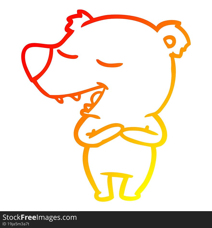 warm gradient line drawing cartoon polar bear