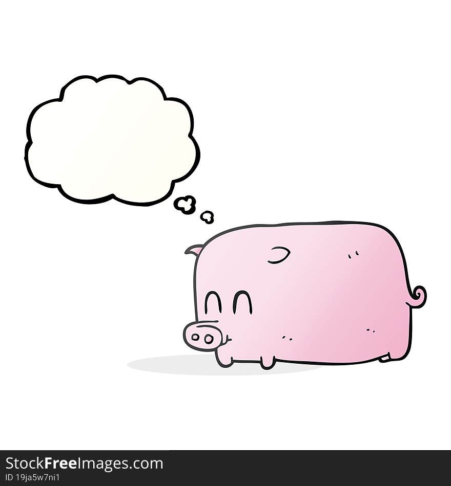 Thought Bubble Cartoon Pig