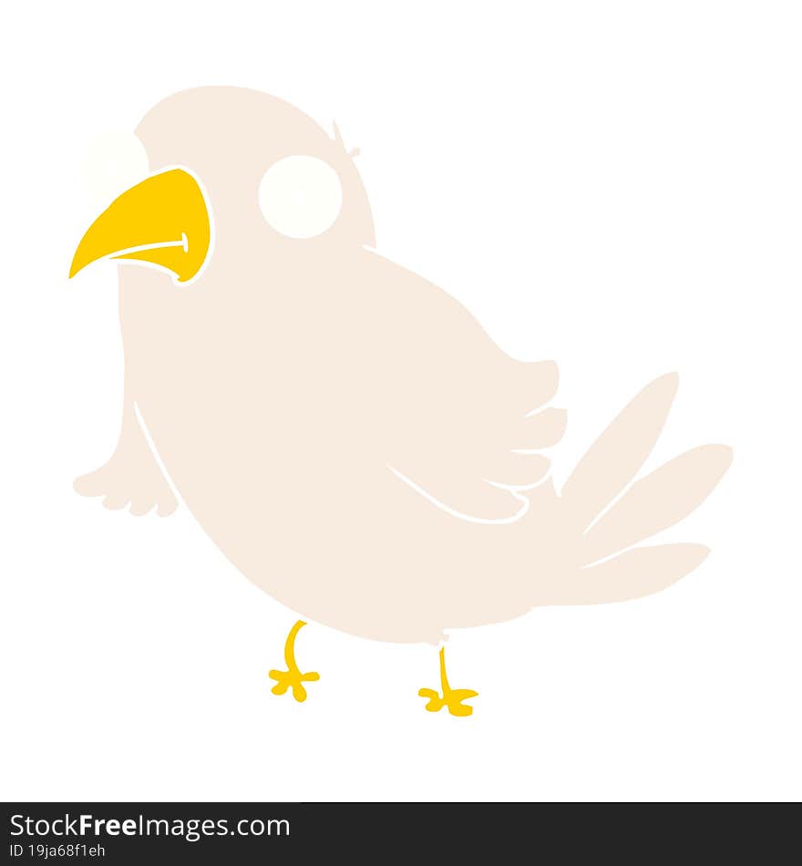 flat color style cartoon bird