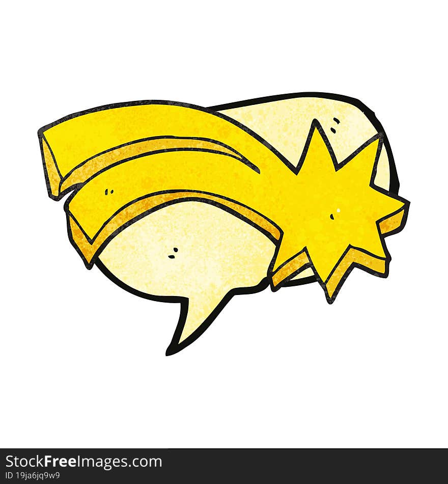 freehand speech bubble textured cartoon decorative shooting star