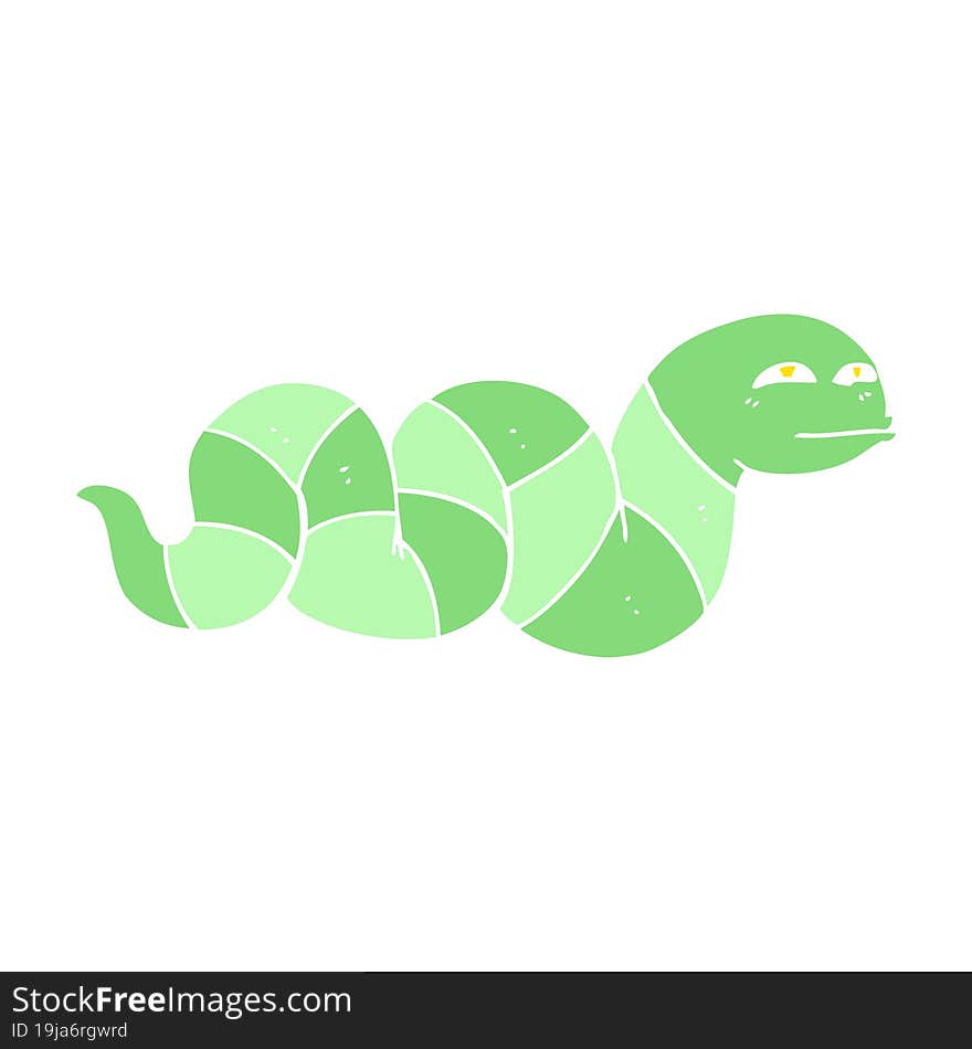 flat color illustration of a cartoon snake