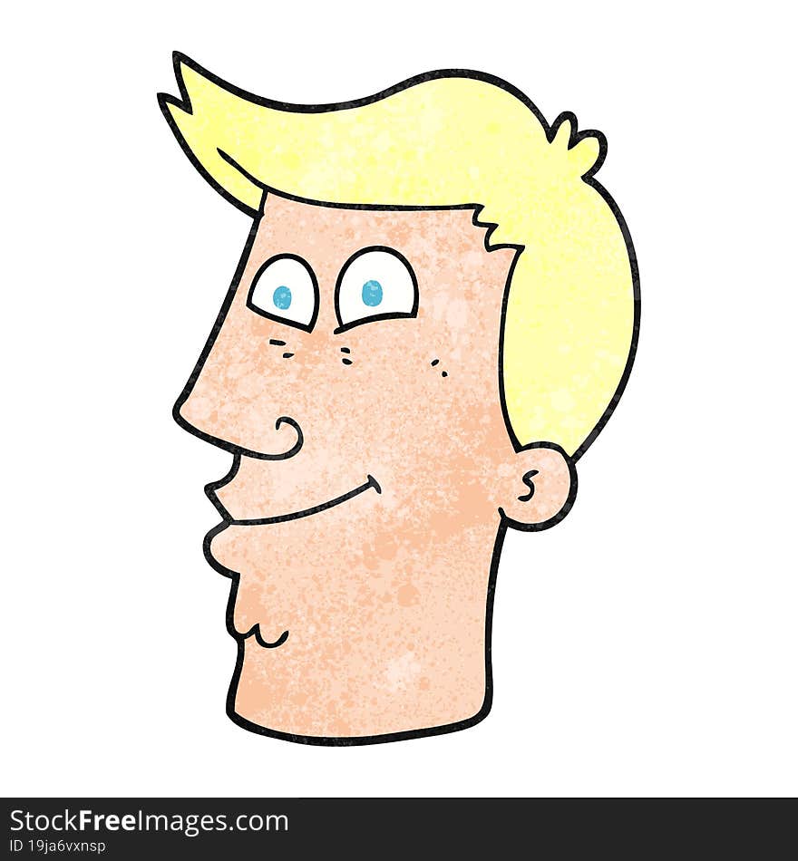 textured cartoon male face