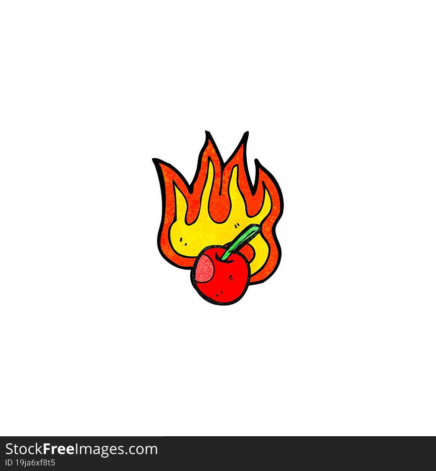 Flaming Cherry Cartoon