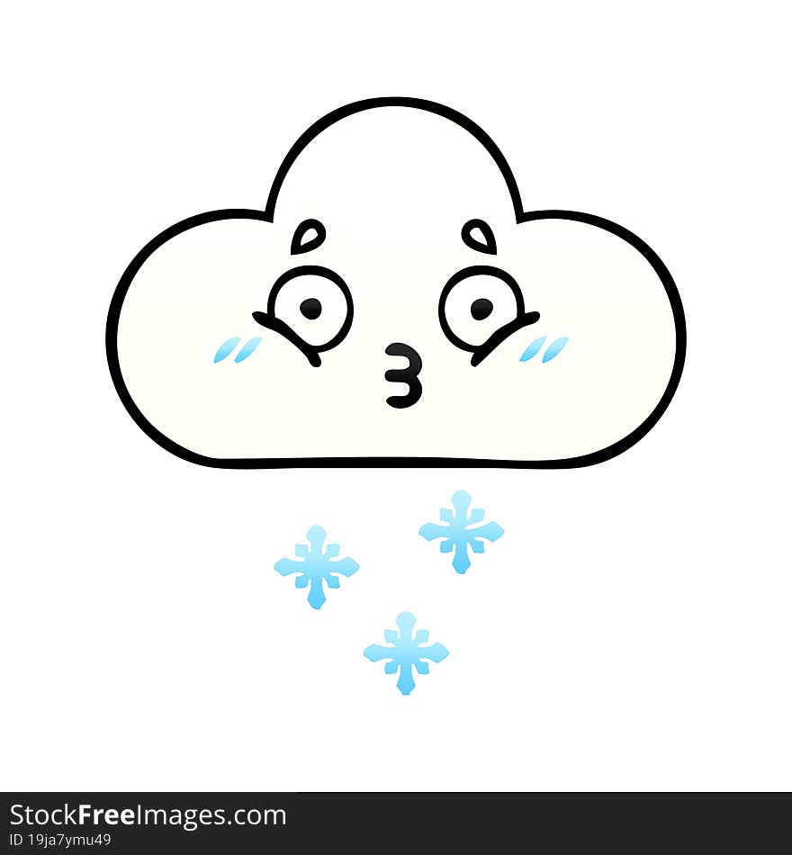 gradient shaded cartoon of a snow cloud