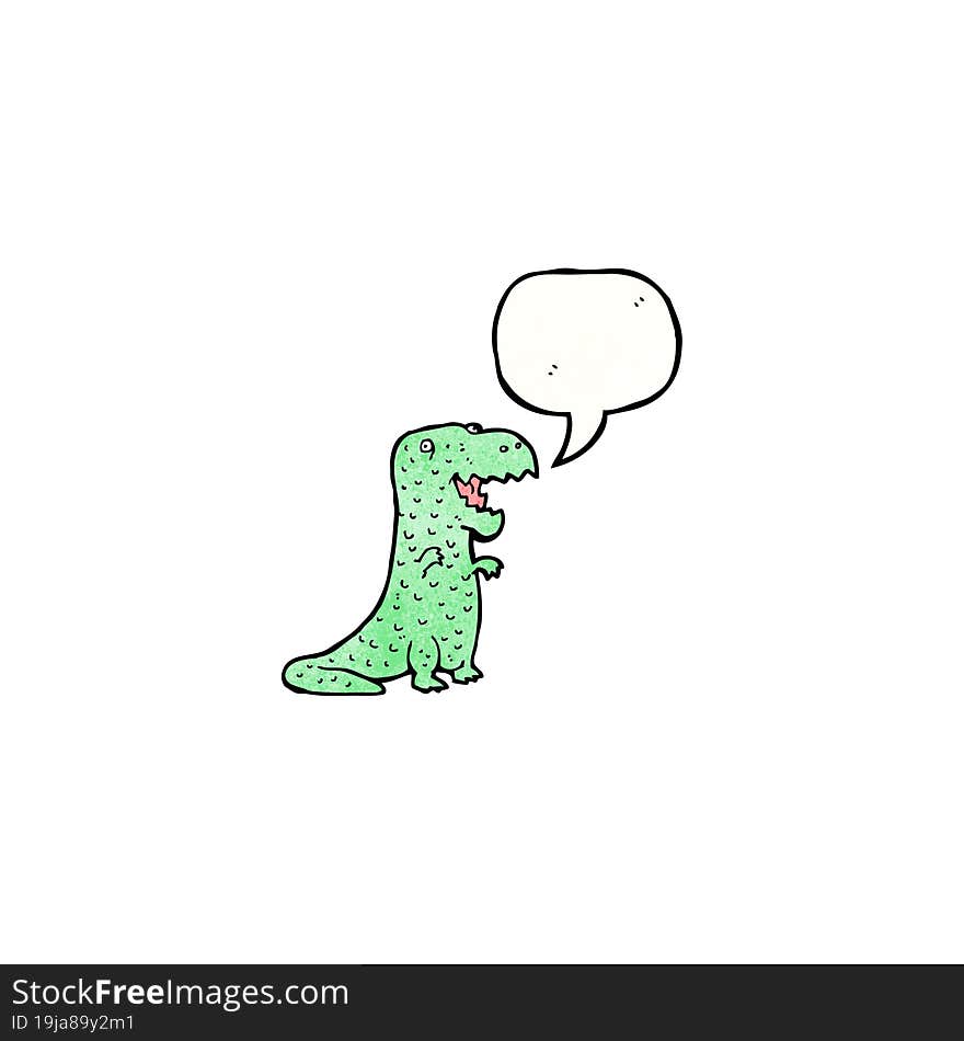 cartoon dinosaur with speech bubble