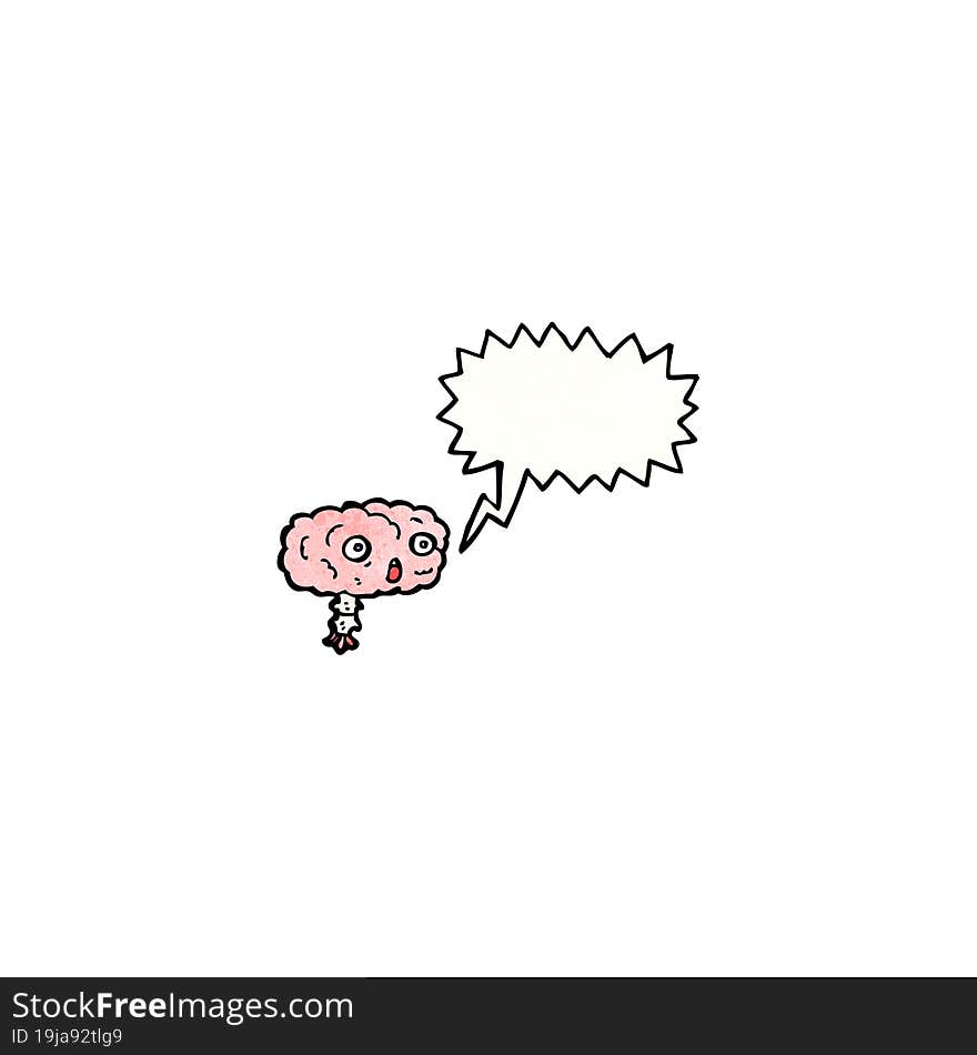 cartoon brain with speech bubble