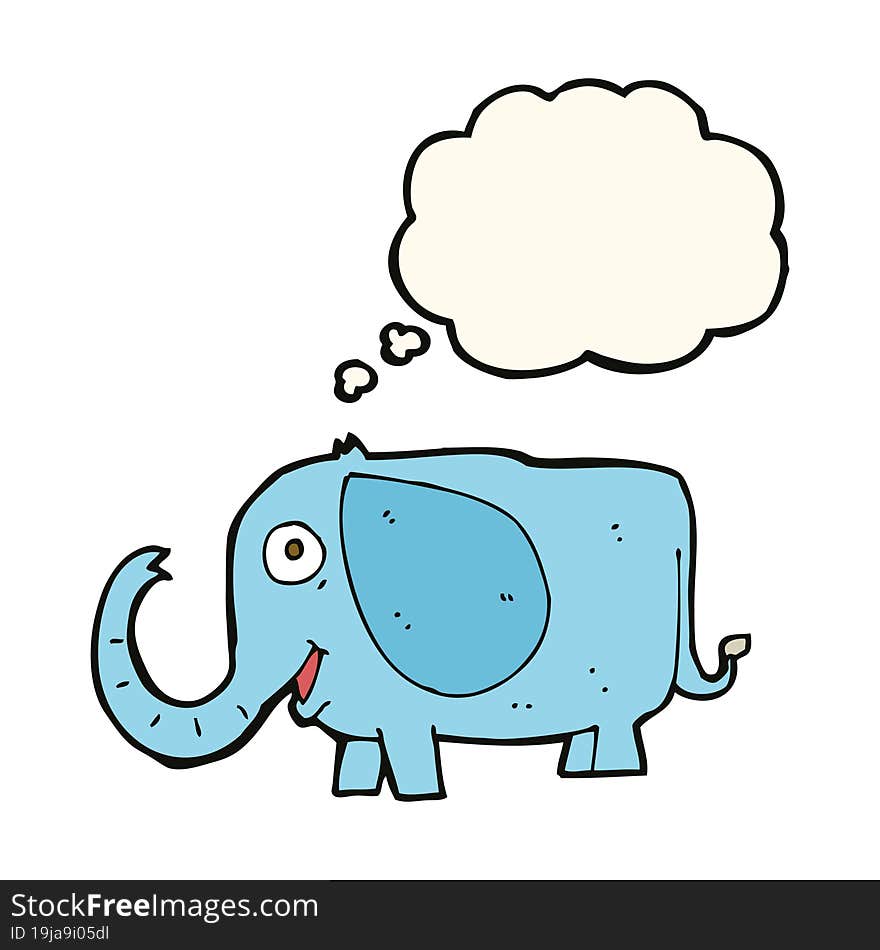 cartoon baby elephant with thought bubble