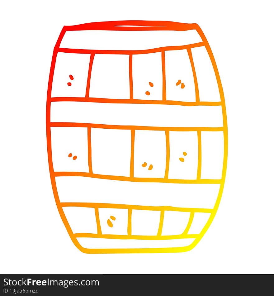 warm gradient line drawing cartoon barrel