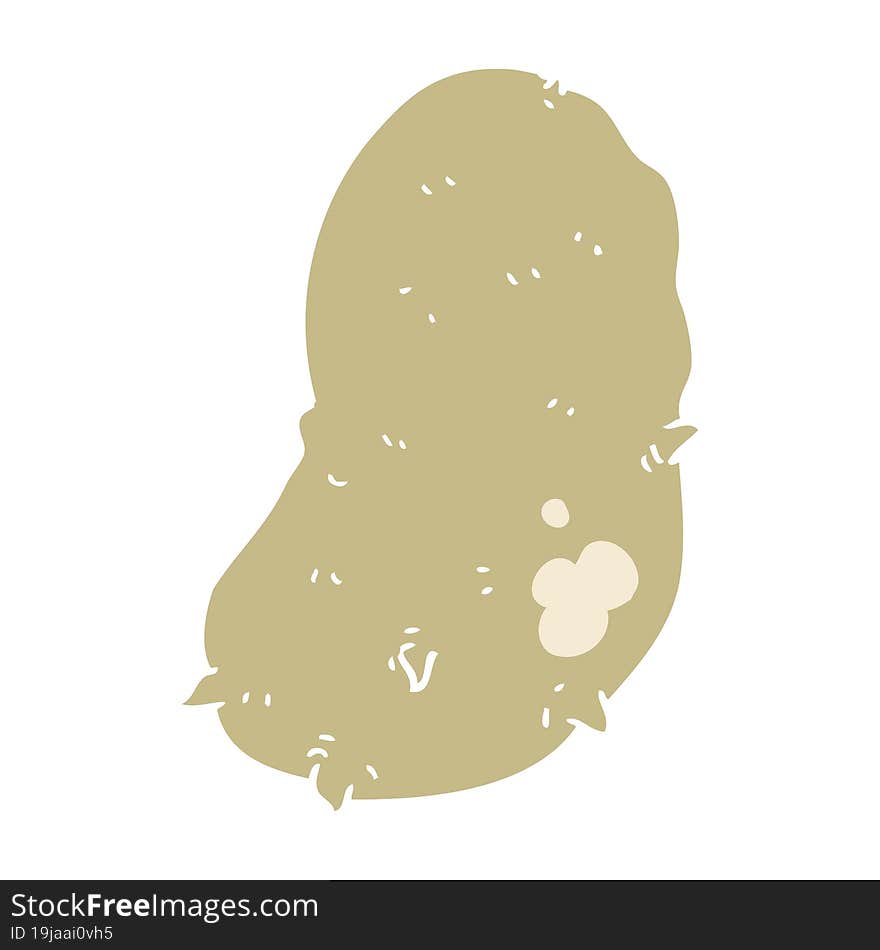 flat color illustration of a cartoon potato