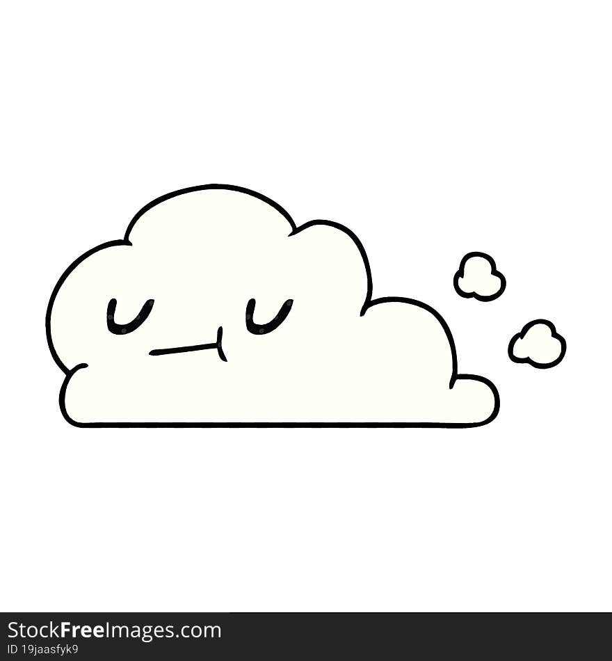 cartoon of kawaii happy cloud