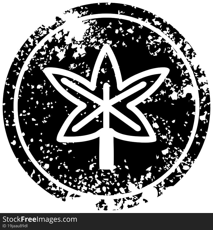 marijuana leaf distressed icon