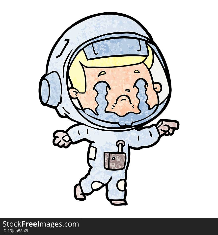 cartoon crying astronaut. cartoon crying astronaut