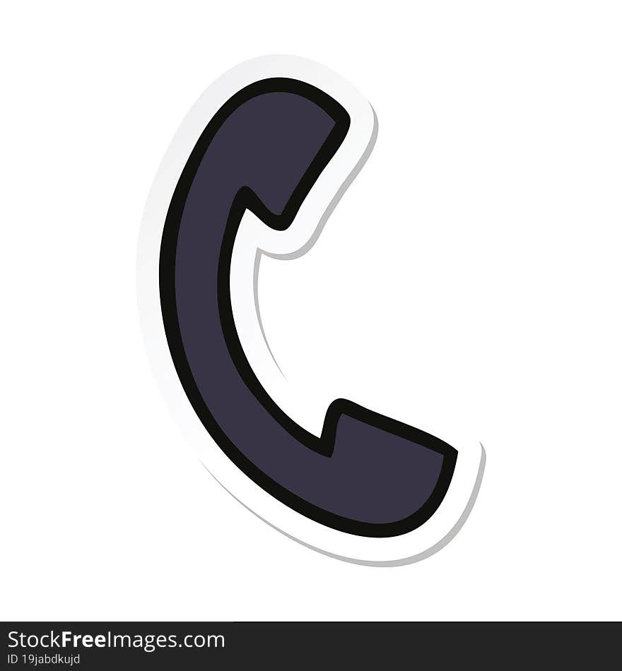 sticker of a cute cartoon phone