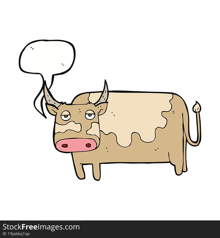 cartoon cow with speech bubble