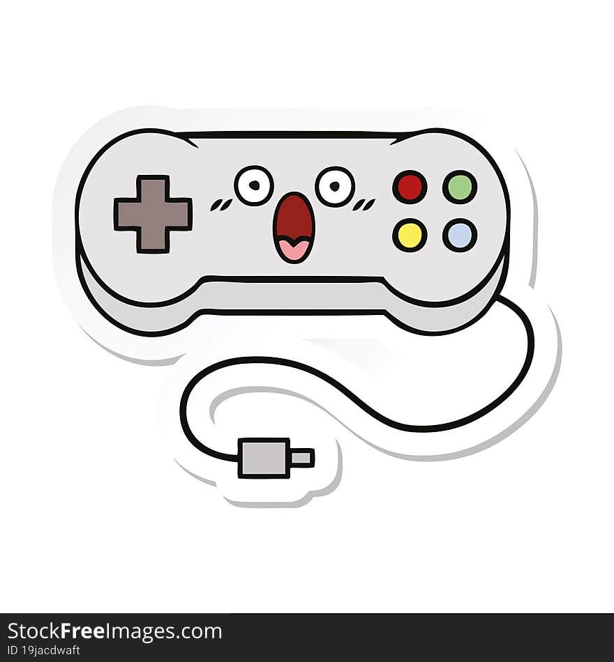 sticker of a cute cartoon game controller