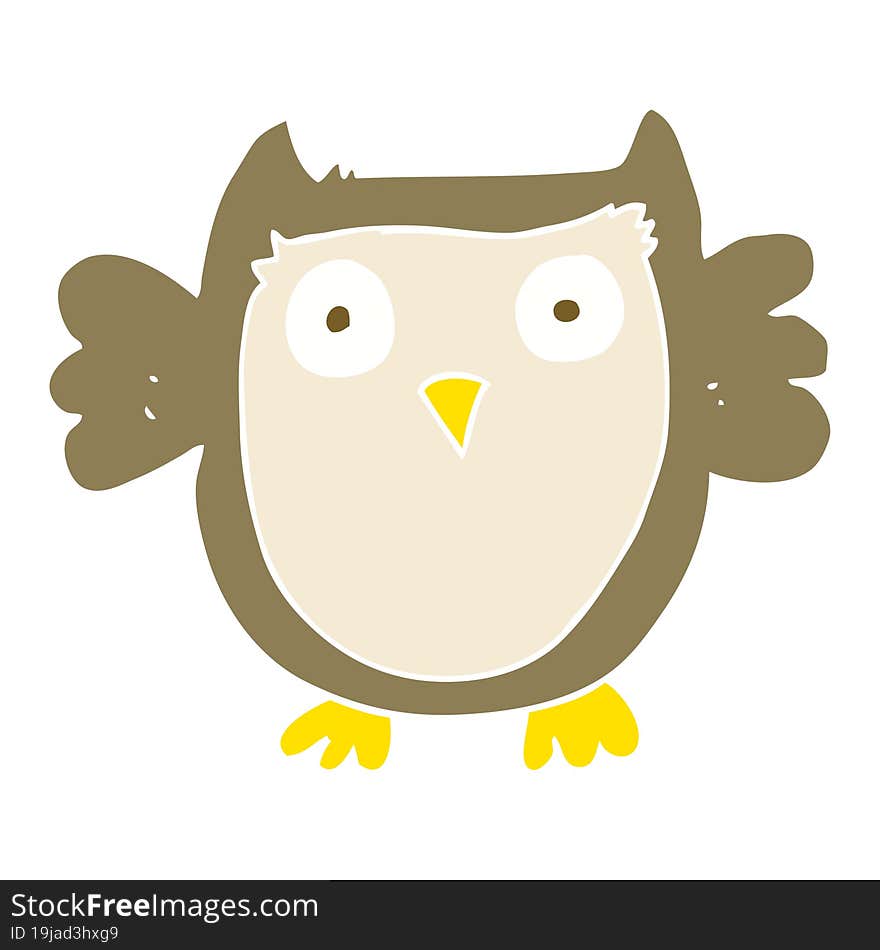 flat color illustration of owl. flat color illustration of owl