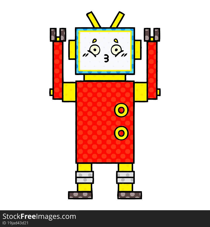 Comic Book Style Cartoon Robot