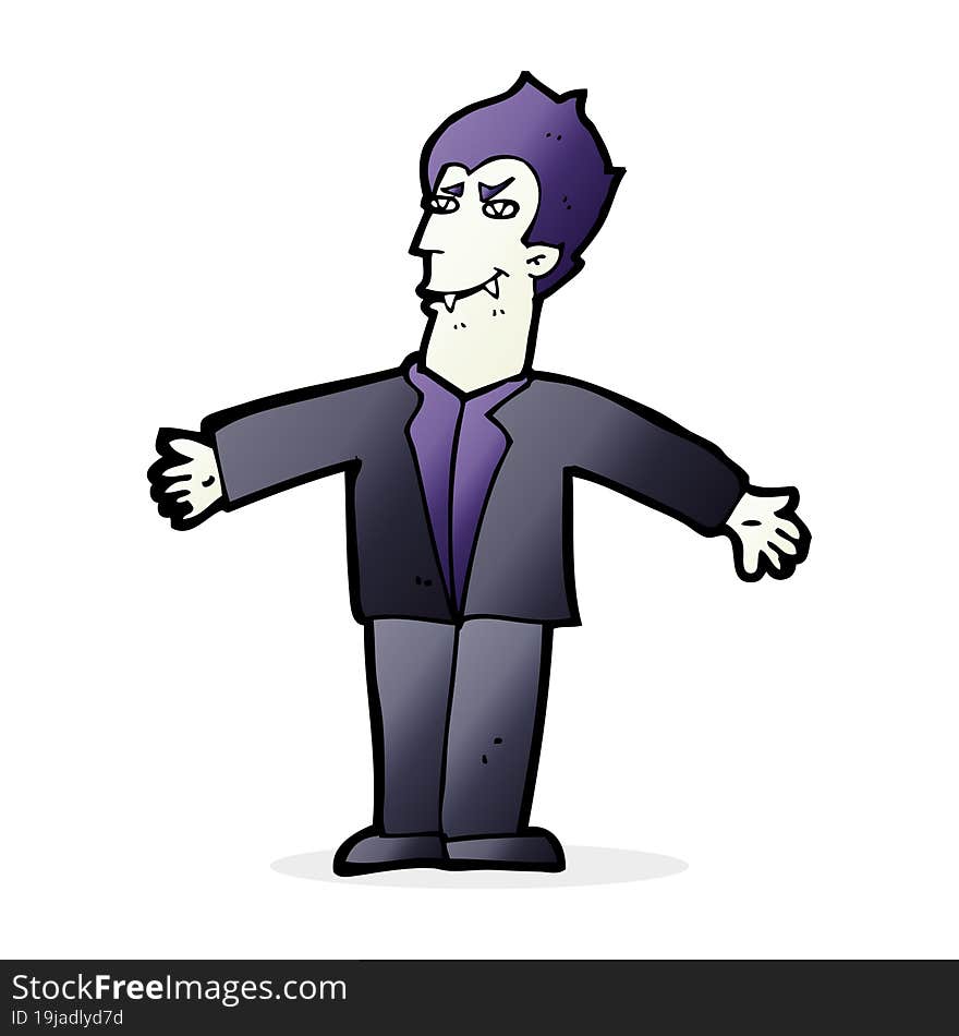 Cartoon Vampire Man With Open Arms