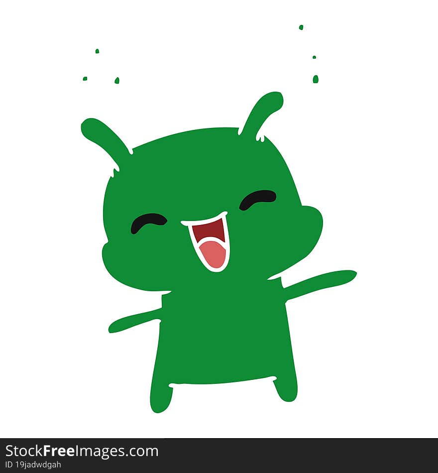 cartoon kawaii cute happy alien