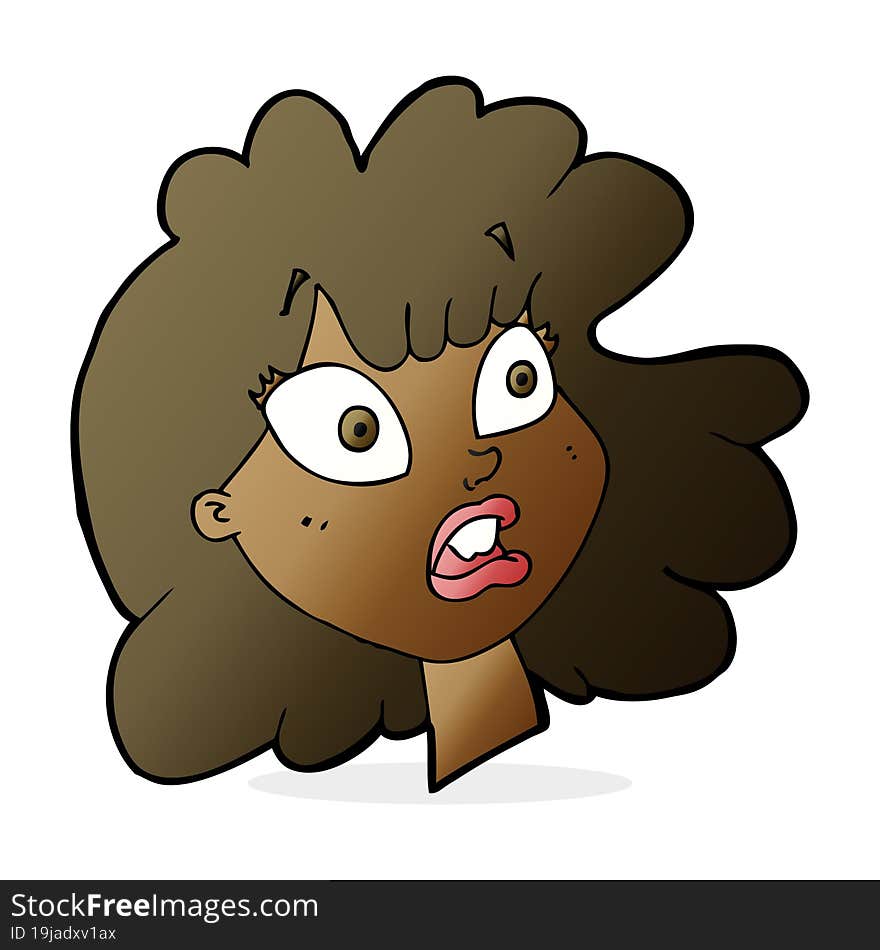 cartoon shocked female face