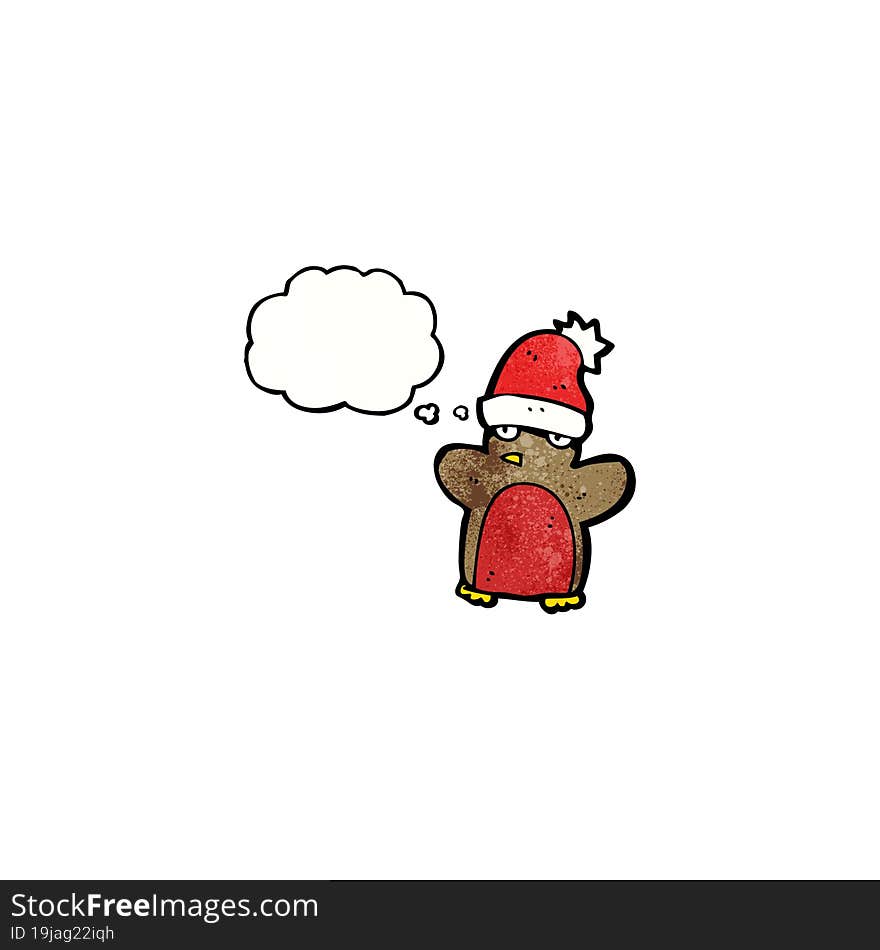 Funny Christmas Robin Cartoon