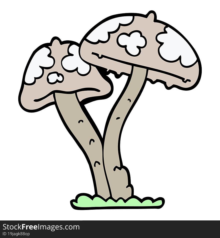 cartoon doodle mushroom