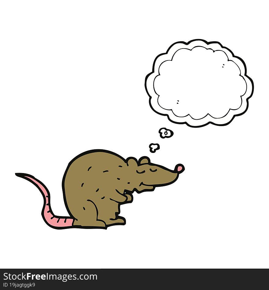 cartoon rat with thought bubble