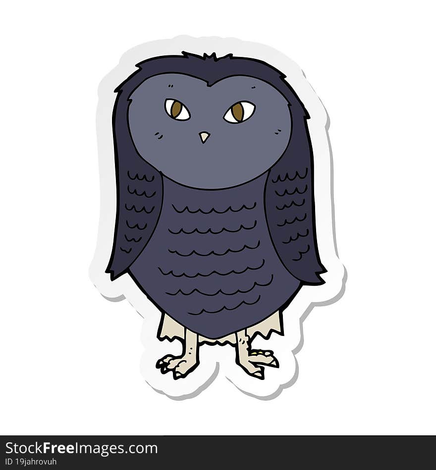 sticker of a cartoon owl