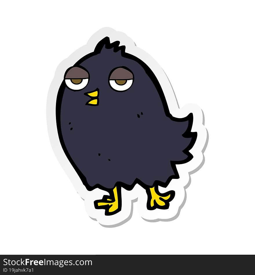 sticker of a funny cartoon bird