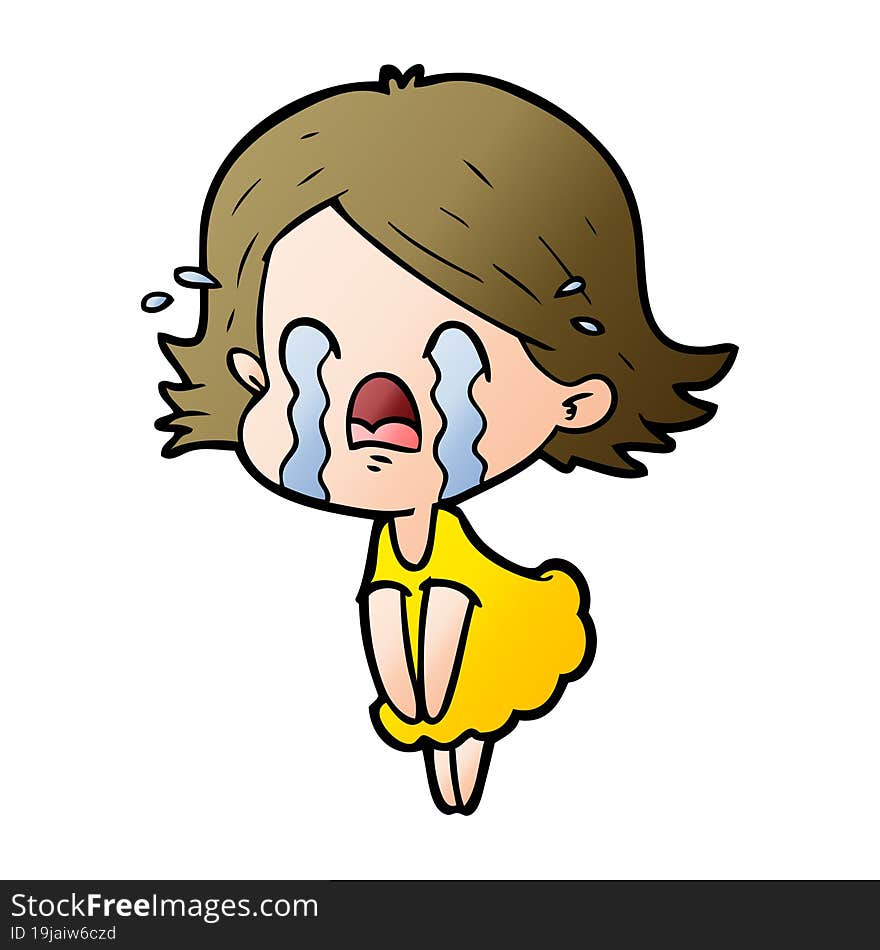 cartoon woman crying. cartoon woman crying