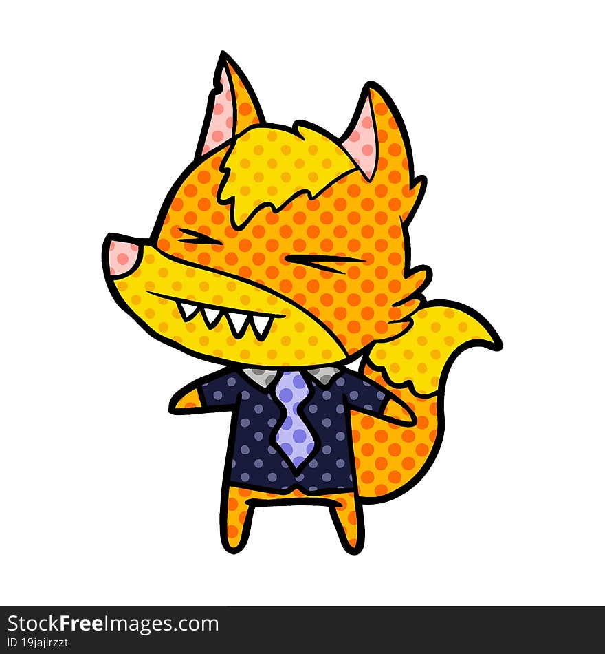 office worker fox cartoon character. office worker fox cartoon character