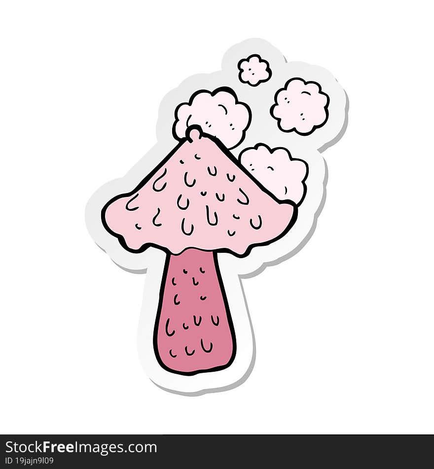 sticker of a cartoon mushroom