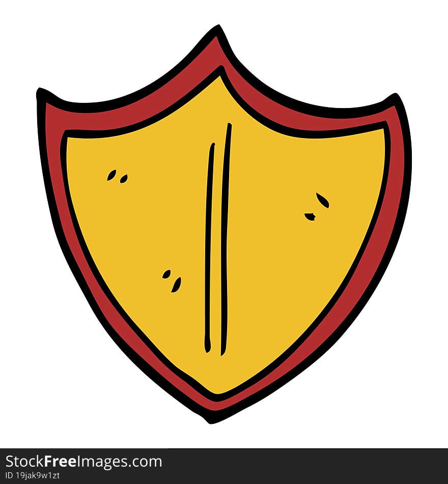 cartoon doodle old shield