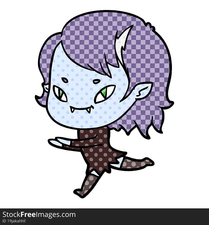 cartoon friendly vampire girl running. cartoon friendly vampire girl running