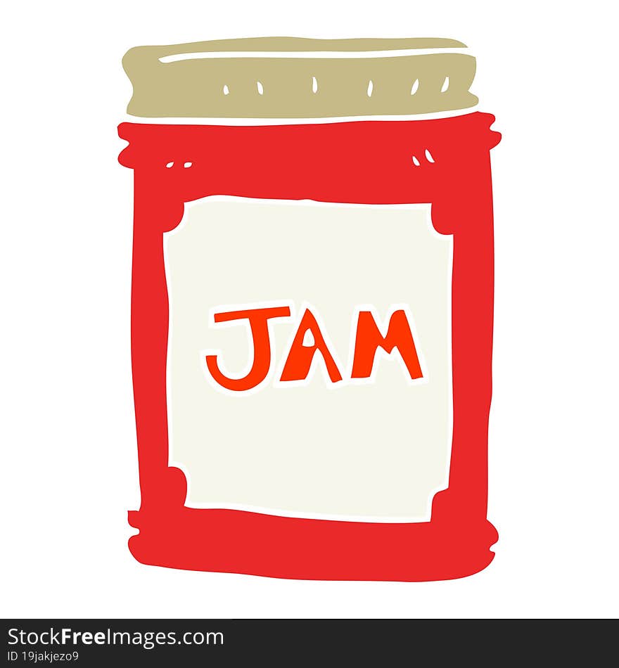 Flat Color Illustration Of A Cartoon Jam Jar