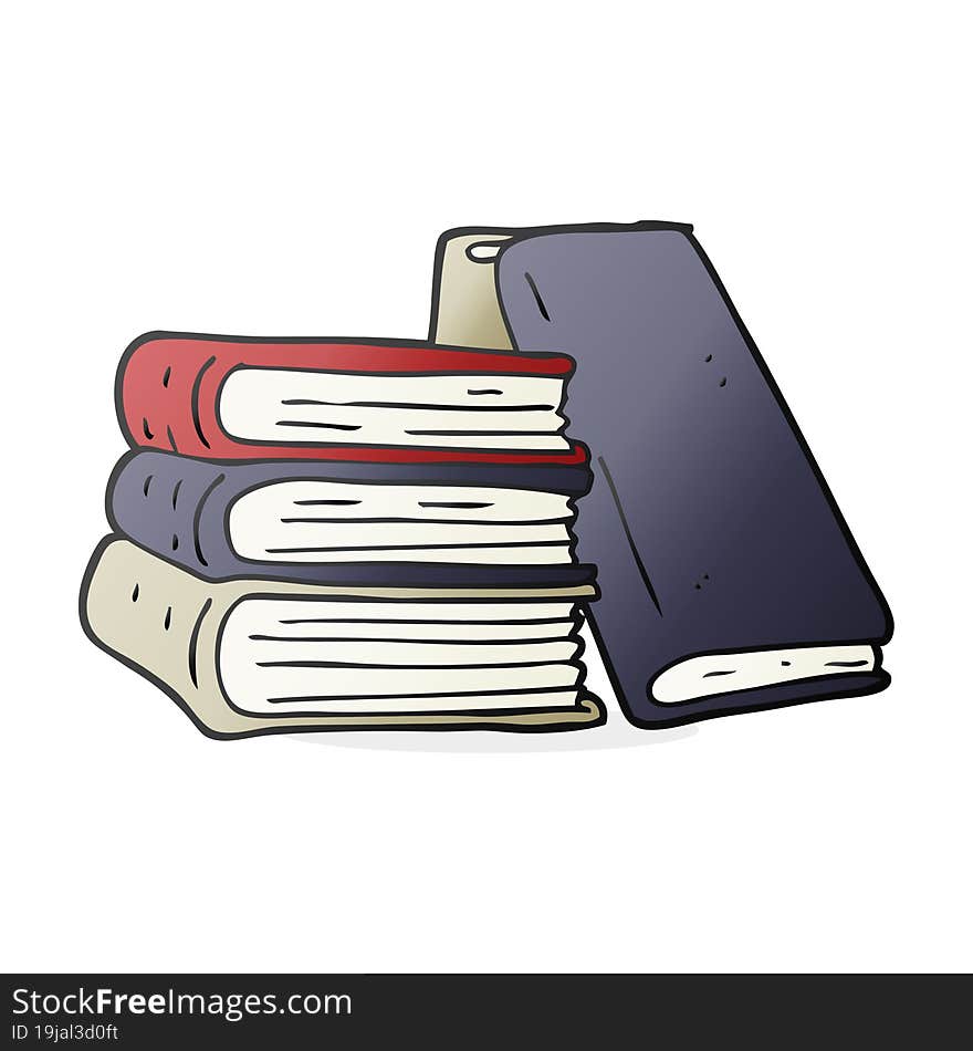 cartoon stack of books