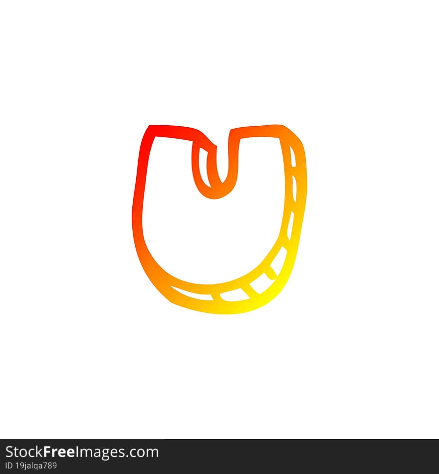 Warm Gradient Line Drawing Cartoon Letter U