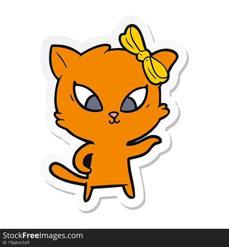 sticker of a cartoon cat