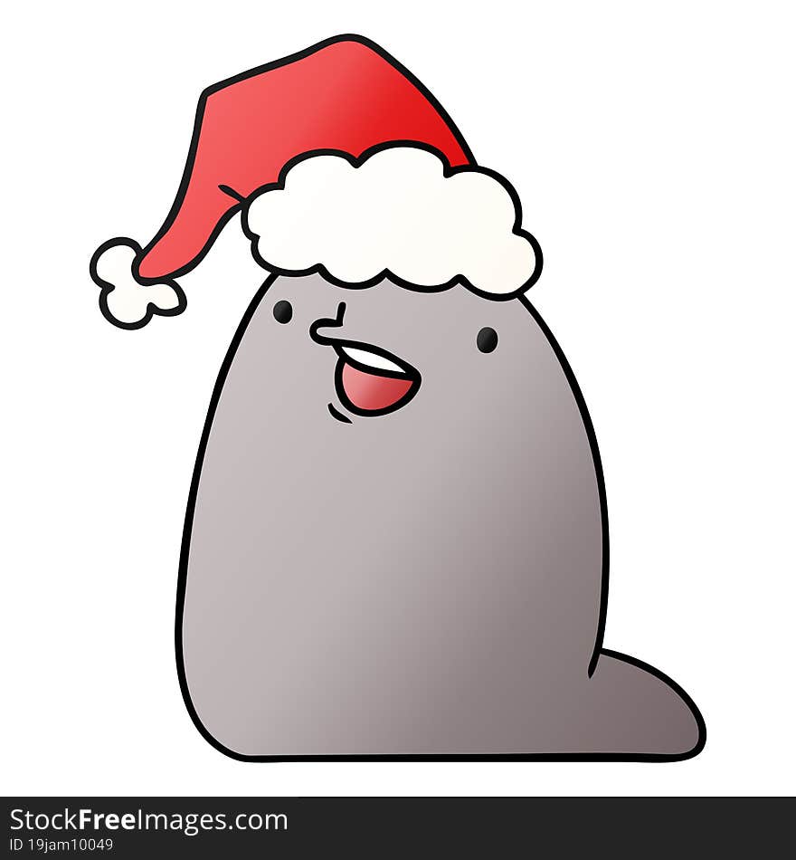 christmas gradient cartoon of kawaii slug