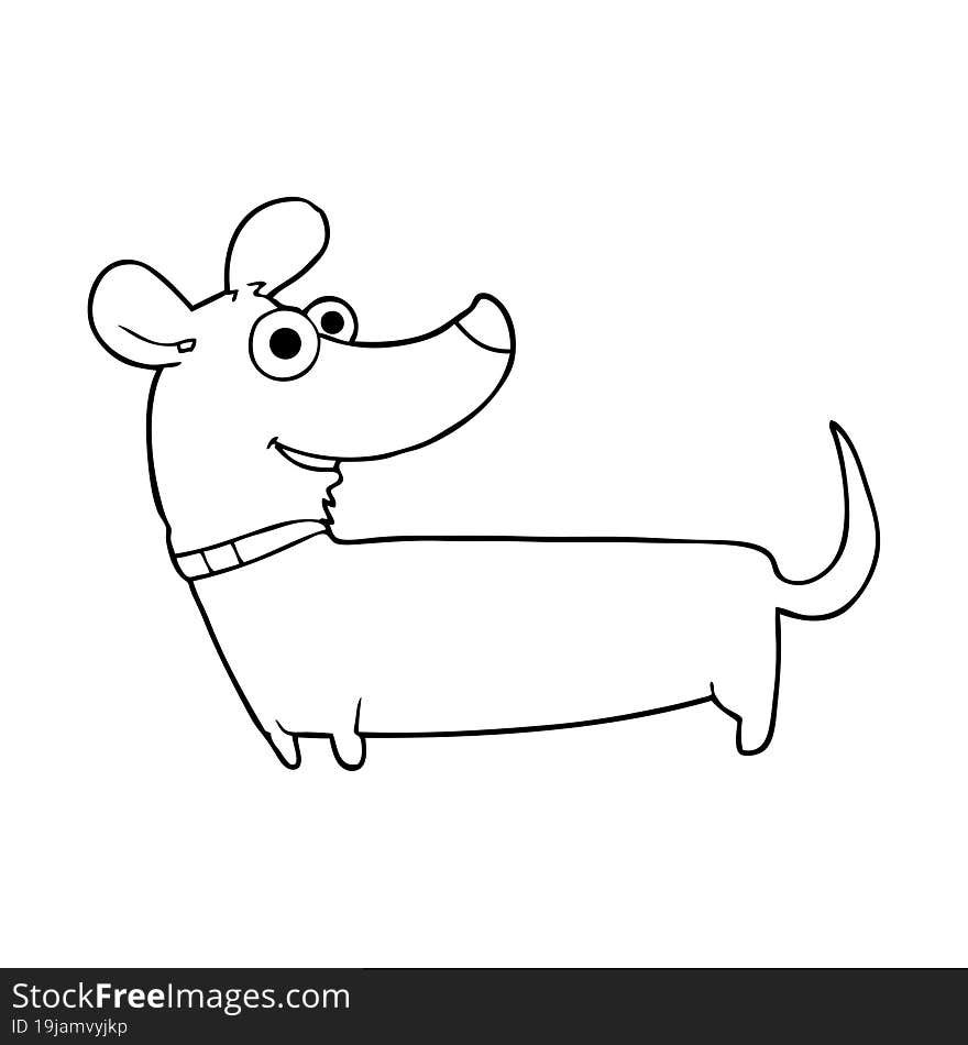 freehand drawn thought bubble cartoon happy dog