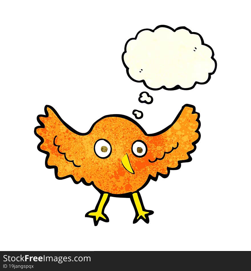 Cartoon Bird With Thought Bubble