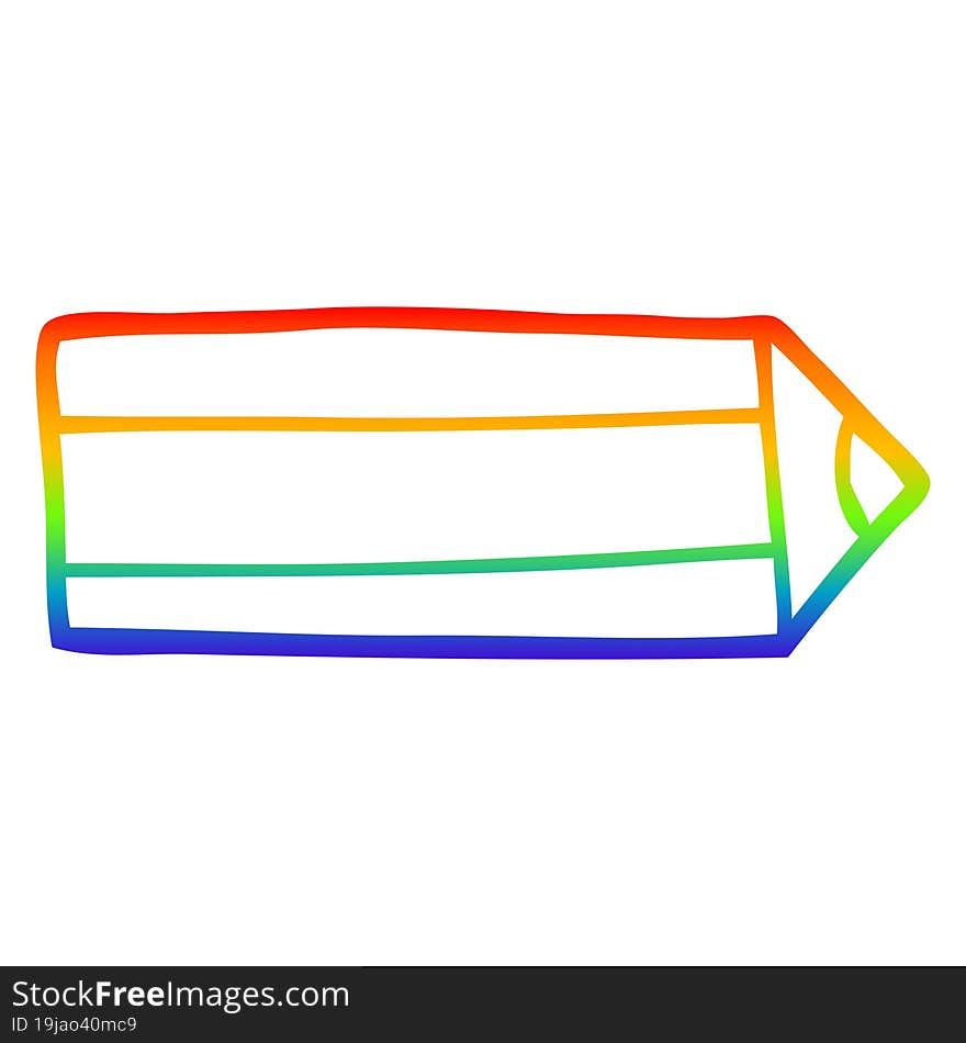 rainbow gradient line drawing of a cartoon colored pencil