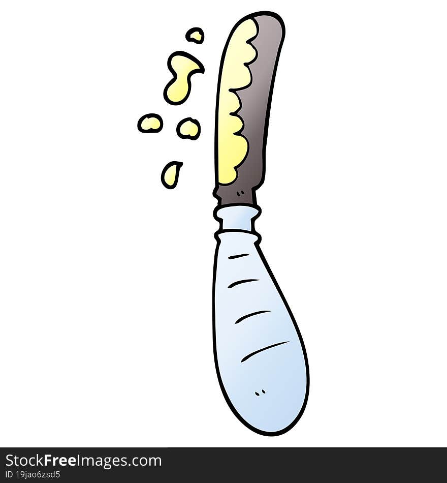 cartoon doodle butter knife