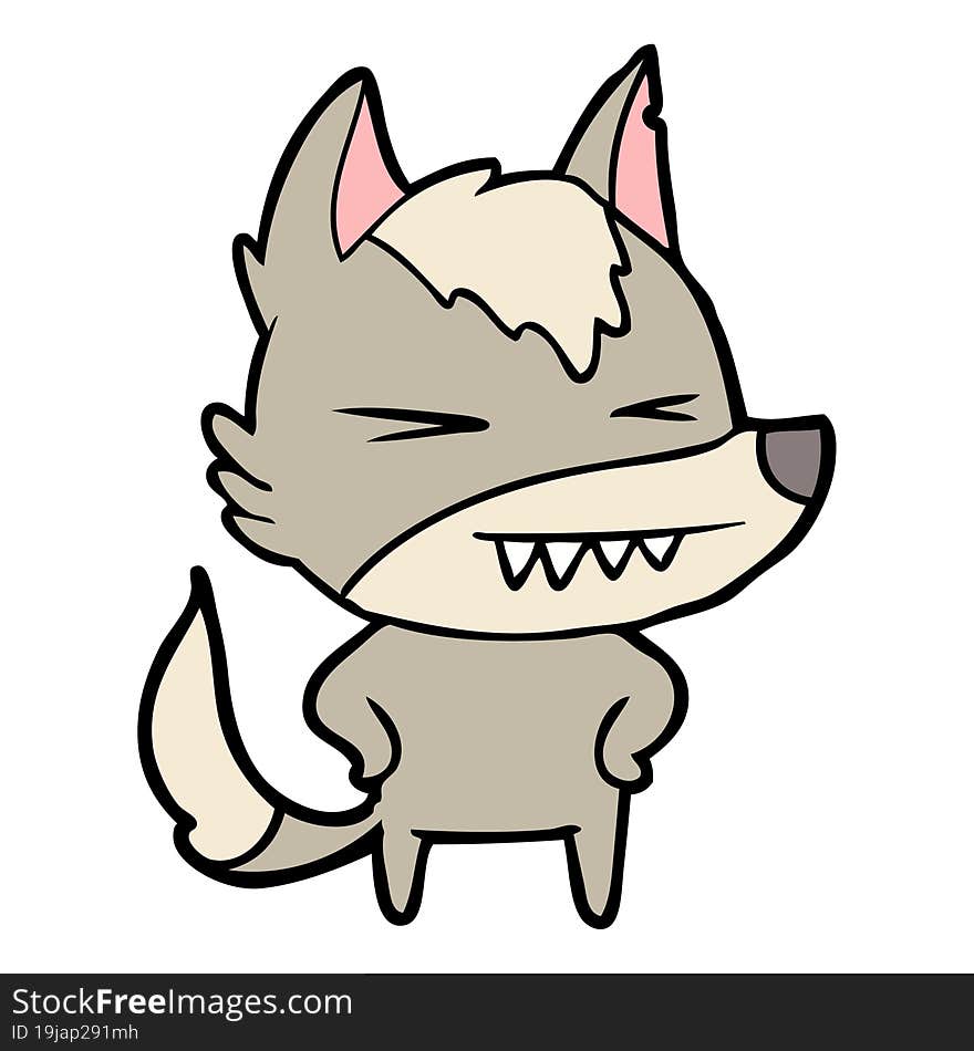 angry wolf cartoon. angry wolf cartoon