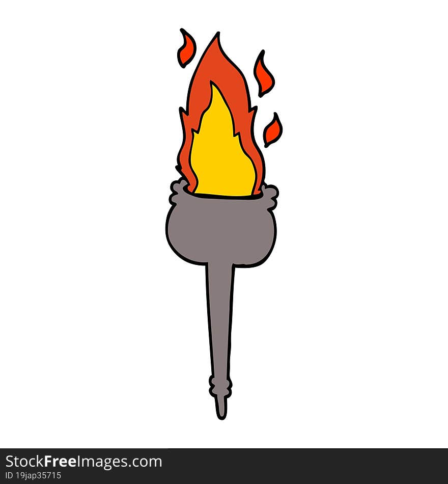 cartoon flaming chalice