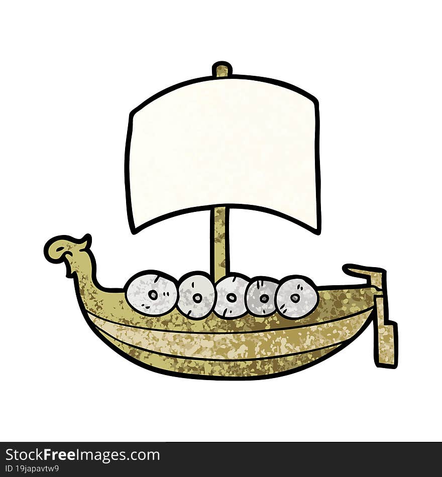 cartoon viking boat. cartoon viking boat