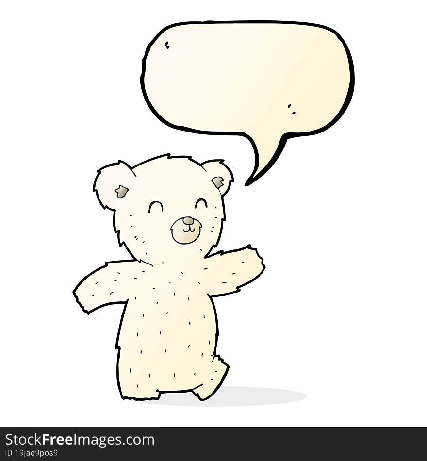 Cute Cartoon Polar Bear With Speech Bubble