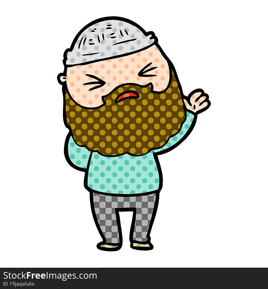 cartoon man with beard. cartoon man with beard