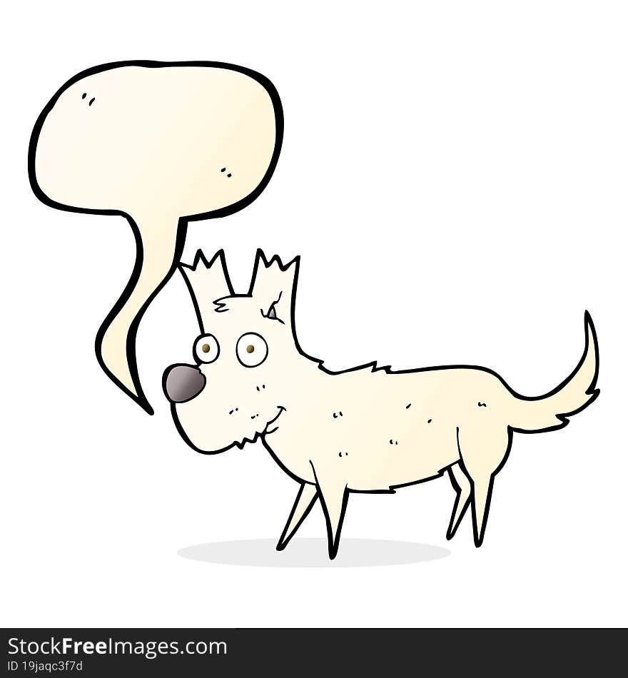 Cartoon Cute Little Dog With Speech Bubble