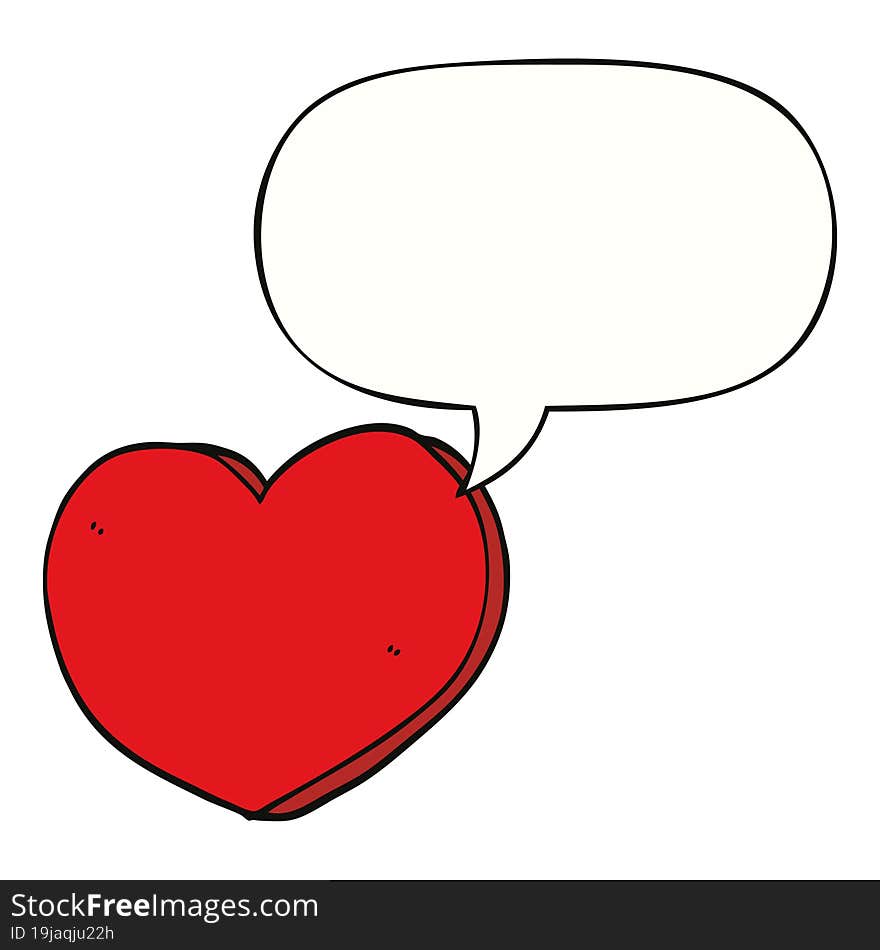 Cartoon Love Heart And Speech Bubble